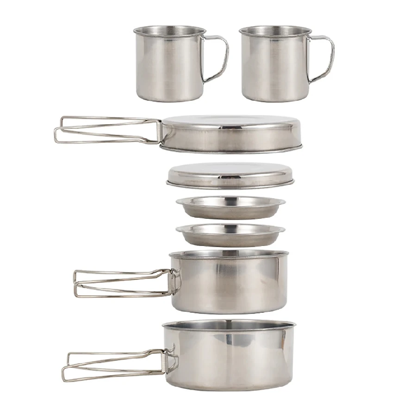 Camping Cooking Wok - Set da 8 Pezzi per Campeggio,