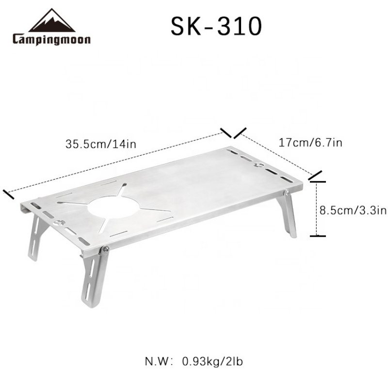 Camping Cooking Table With Windshield - CAMPINGMOON SK-310 Griglia BBQ Portatile Multifunzionale