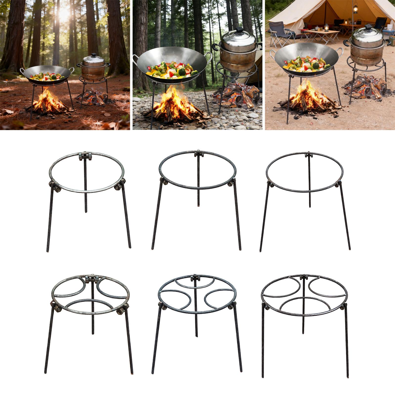 Camping Cooking Wok - Treppiede per Falò, Supporto Multiuso per