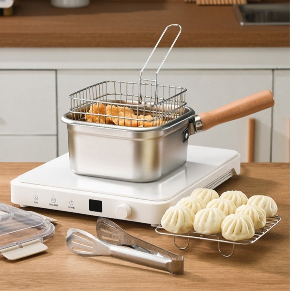 Camping Cooking Wok - Padella portatile in acciaio inossidabile di