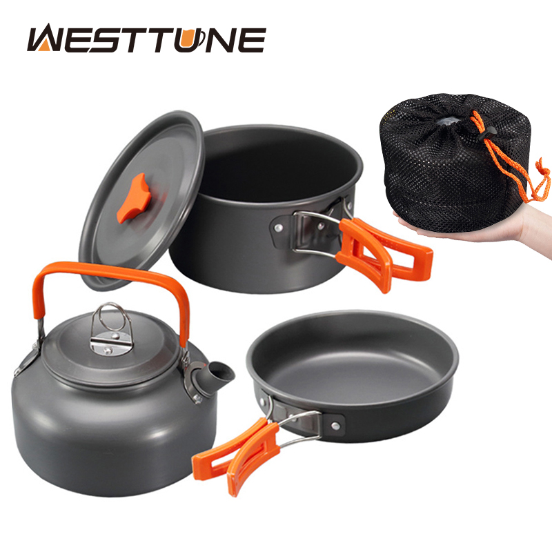 Camping Cooking Wok - WESTTUNE Kit di pentole da campeggio