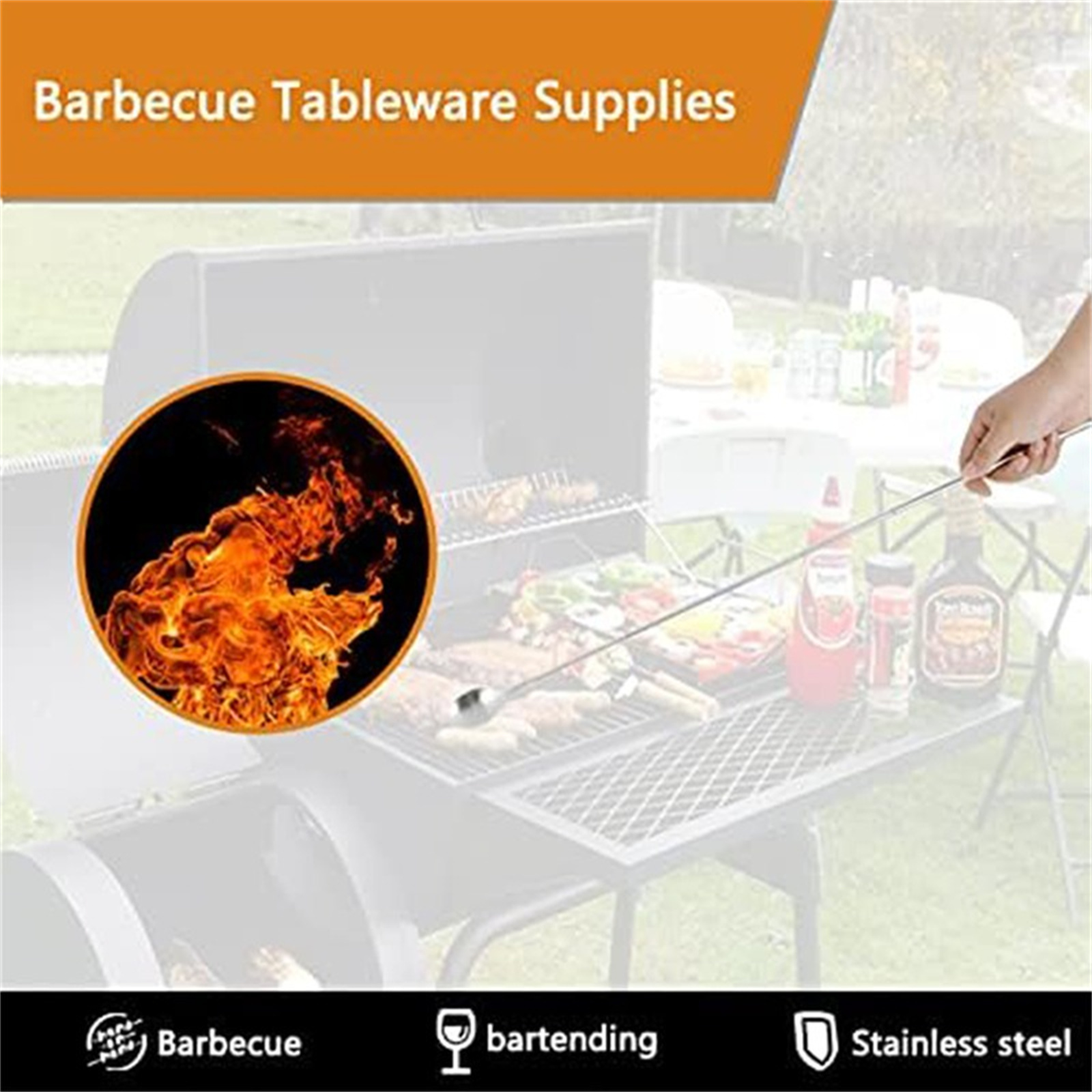 Camping Cooking Kitchen Set - Utensili Telescopici per Barbecue, Forchetta e