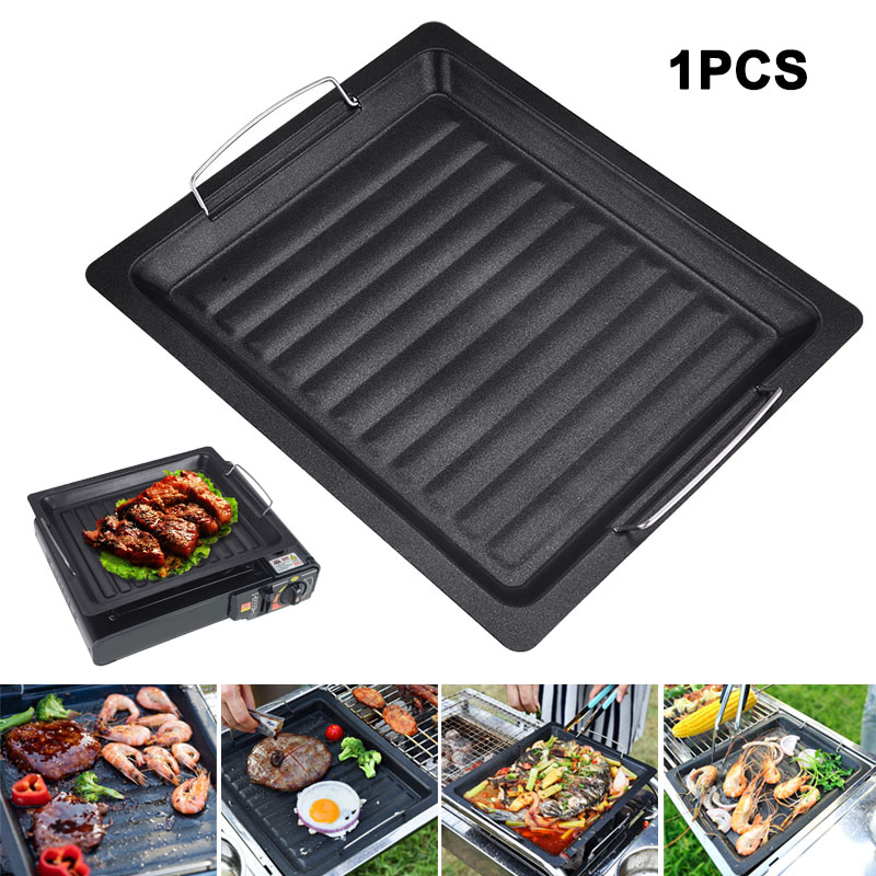 Camping Cooking Wok - Padella per grigliare quadrata spessa da