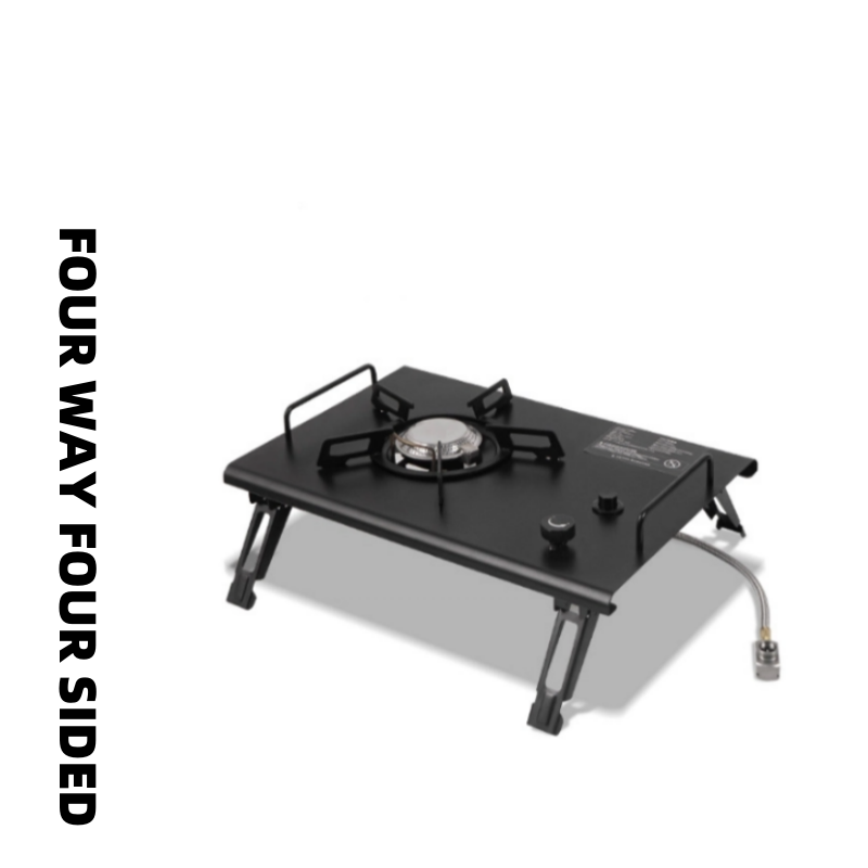 Camping Cooking Table With Windshield - Fornello da campeggio pieghevole da esterno