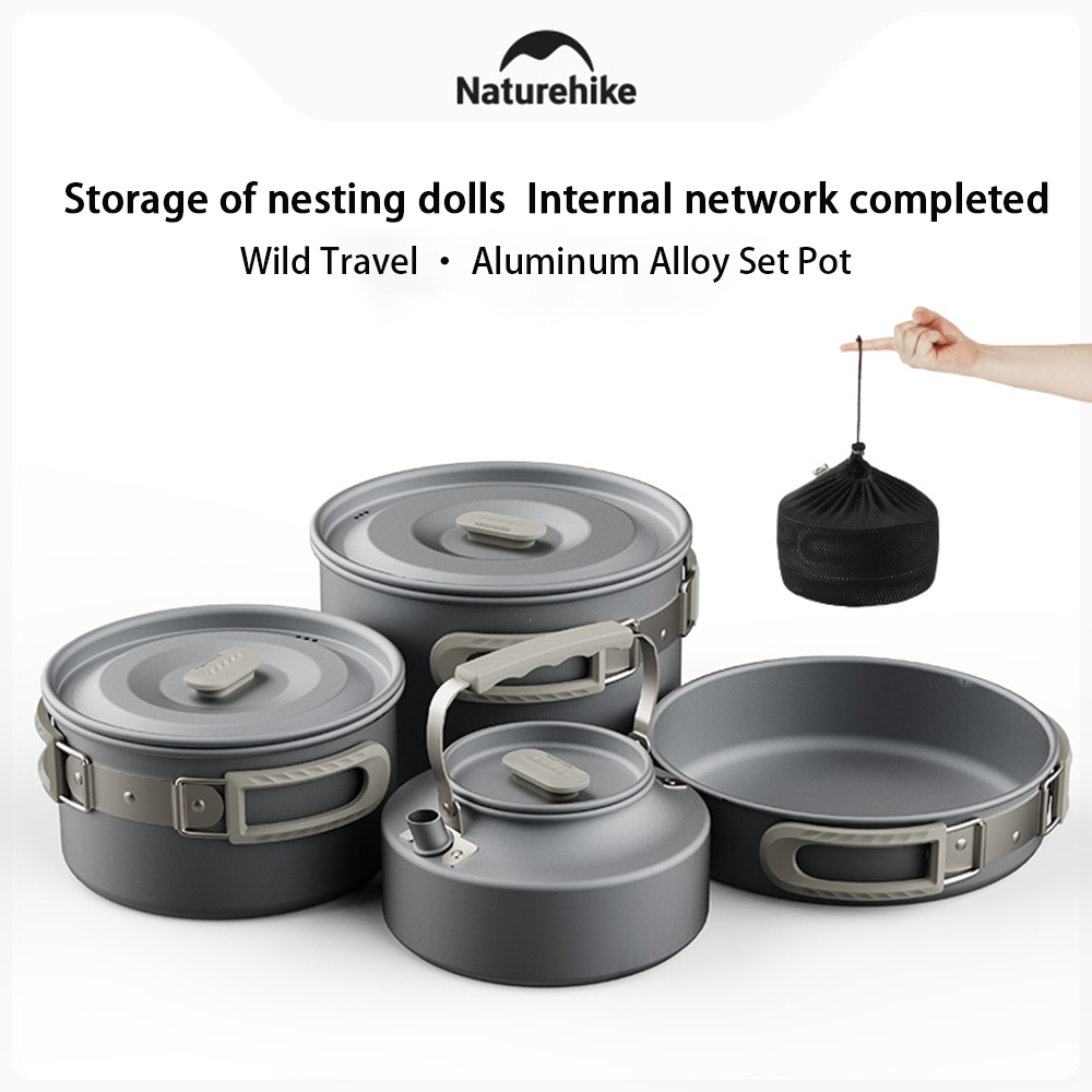 Camping Cooking Pots And Pans - Naturehike Set di pentole da esterno,