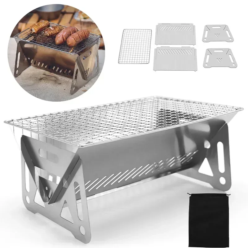 Camp Grill Portable Folding - Griglia Portatile Pieghevole per Barbecue, Stufe