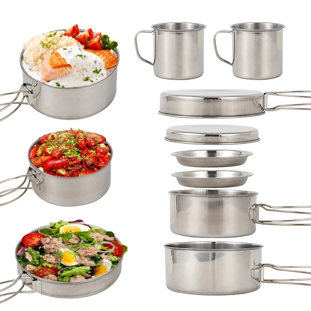 8 pezzi/set pentole da campegg - Camping Cooking Wok recensione e prezzo