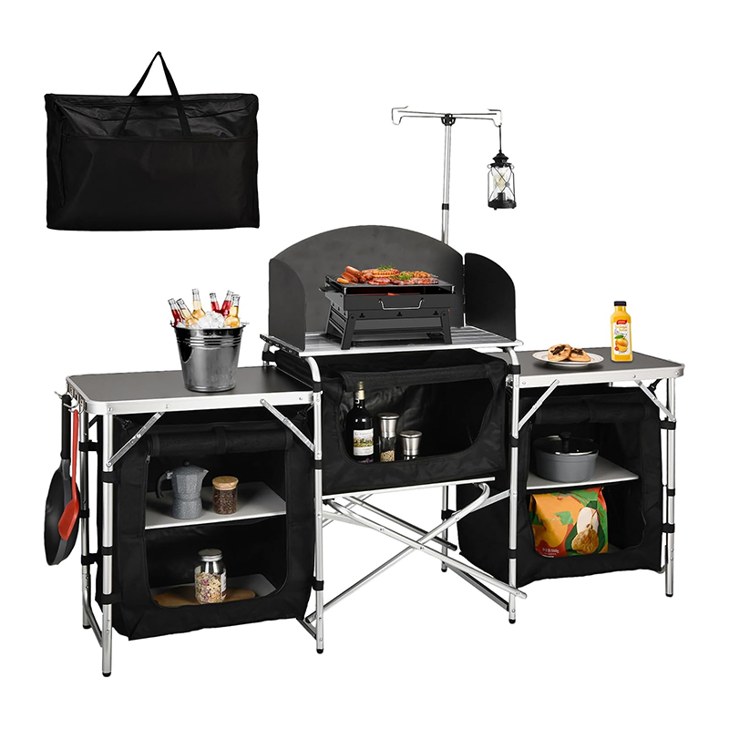 Personalizzato Versatile 3 Arm - Camping Cooking Table With Windshield recensione e prezzo
