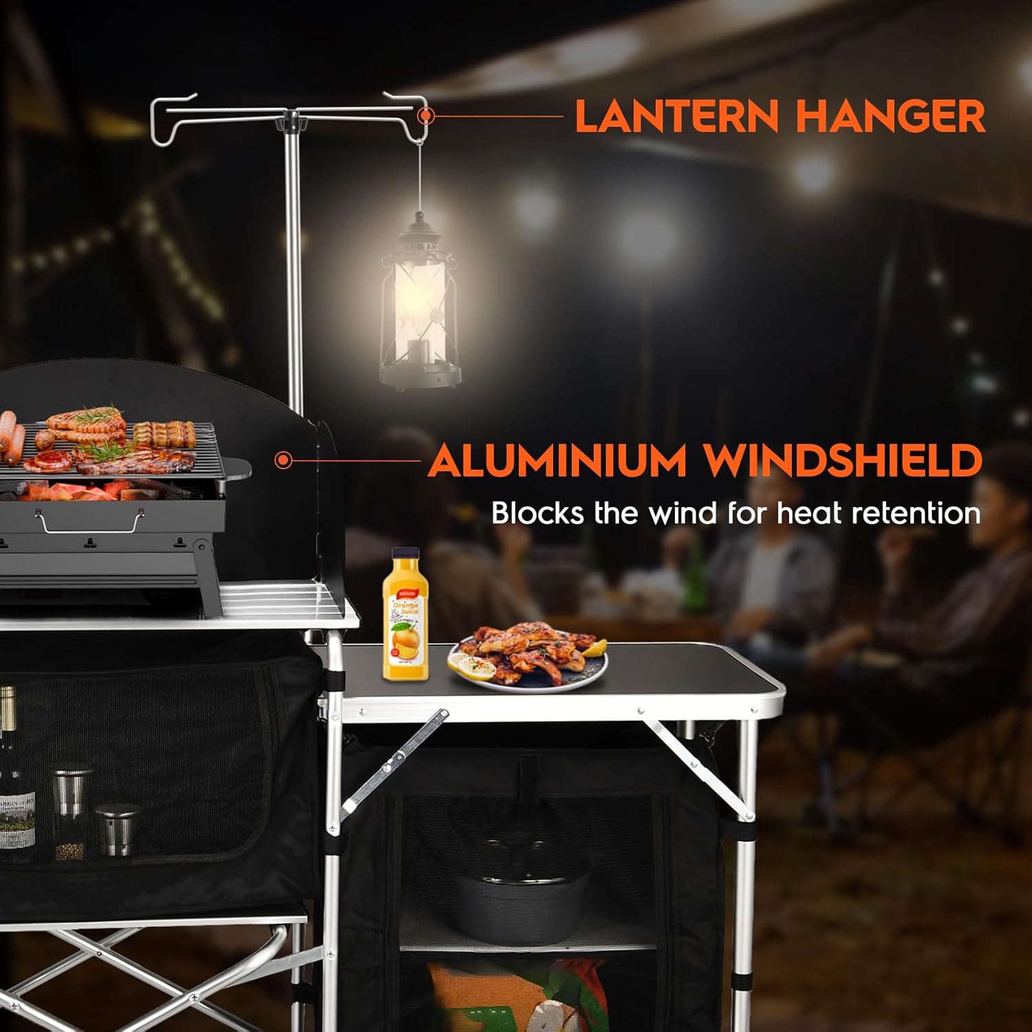 Personalizzato Versatile 3 Arm - Camping Cooking Table With Windshield recensione e prezzo