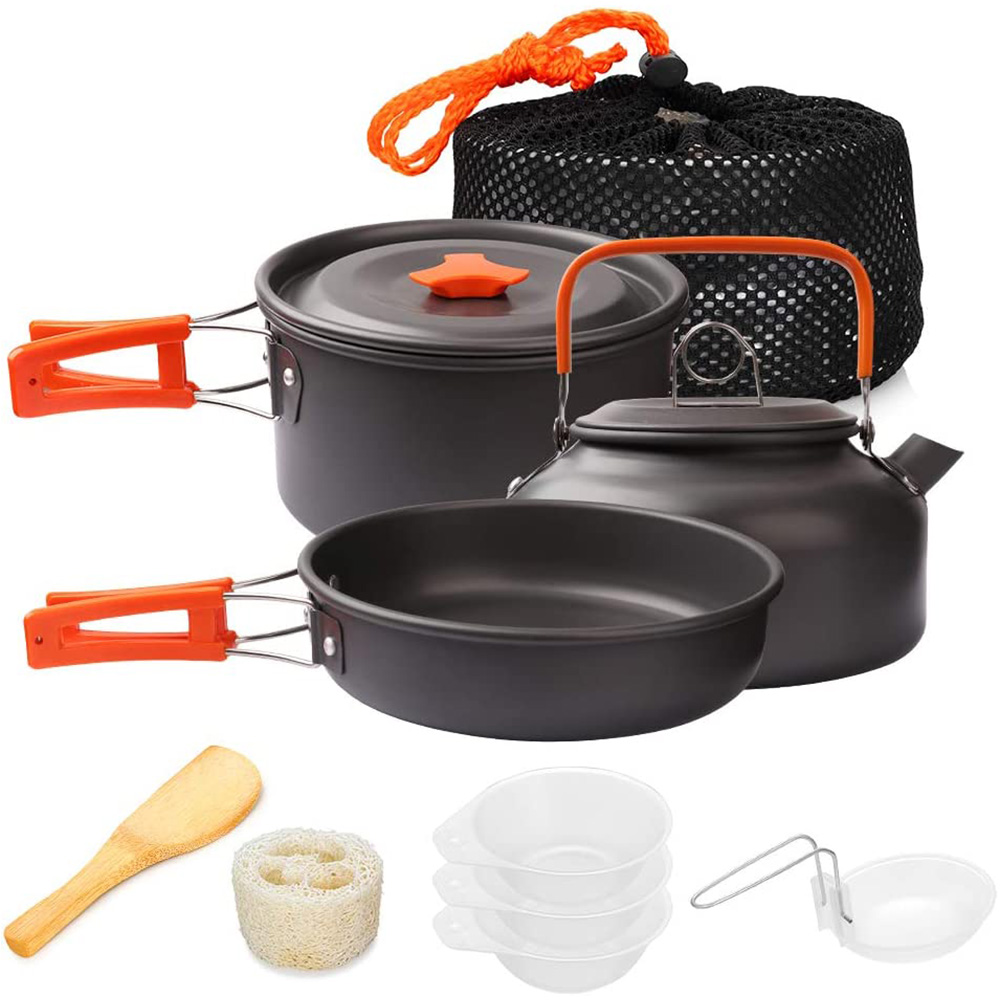 1 pz/1 set kit di pentole da c - Camping Cooking Kitchen Set recensione e prezzo