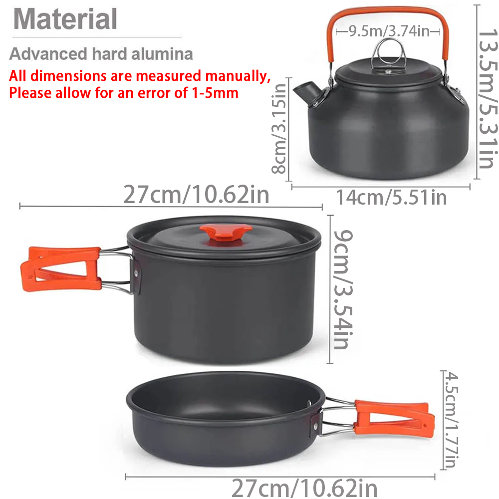1 pz/1 set kit di pentole da c - Camping Cooking Kitchen Set recensione e prezzo