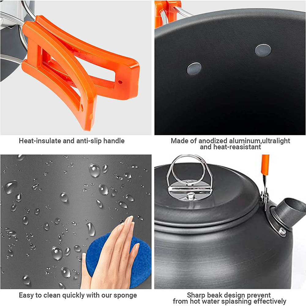 1 pz/1 set kit di pentole da c - Camping Cooking Kitchen Set recensione e prezzo