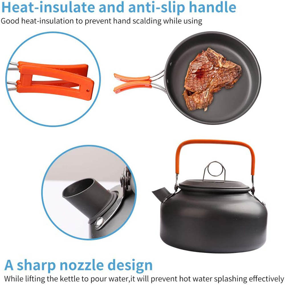 1 pz/1 set kit di pentole da c - Camping Cooking Kitchen Set recensione e prezzo