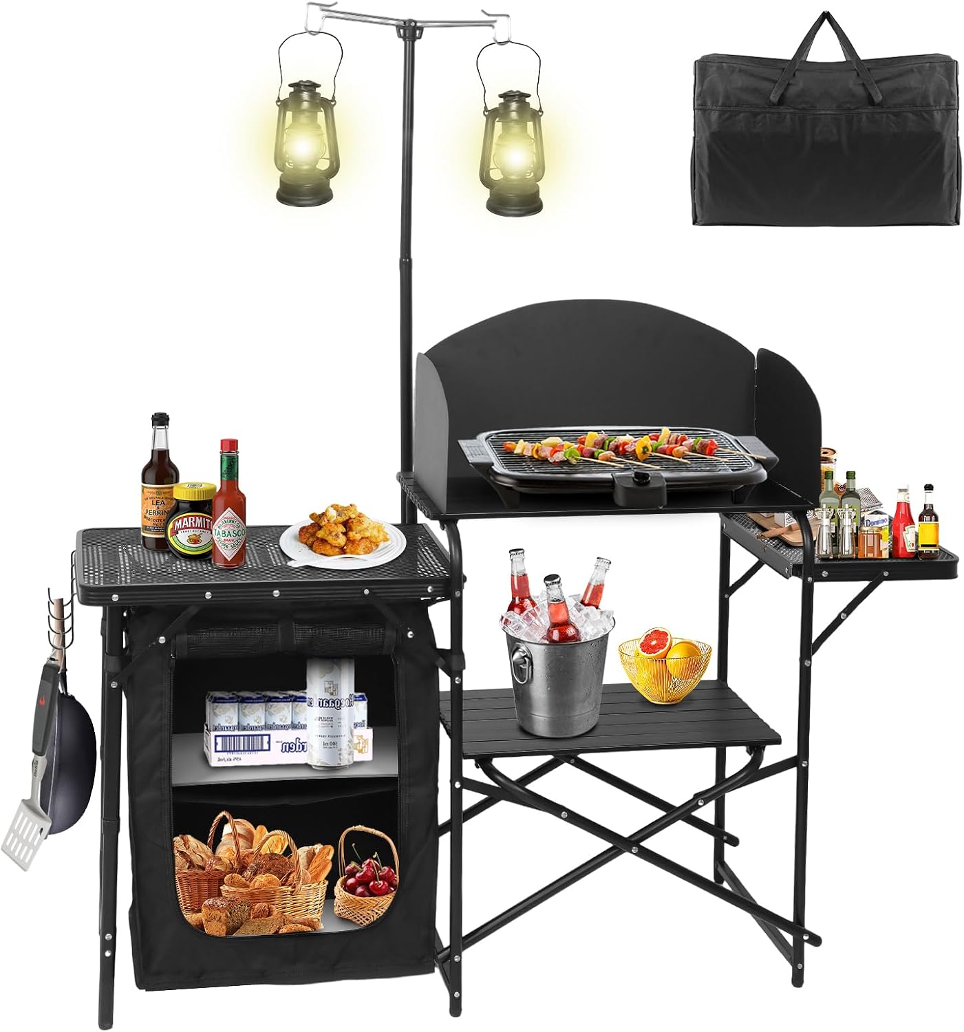 Stazione da Cucina Portatile P - Camping Cooking Table With Windshield recensione e prezzo