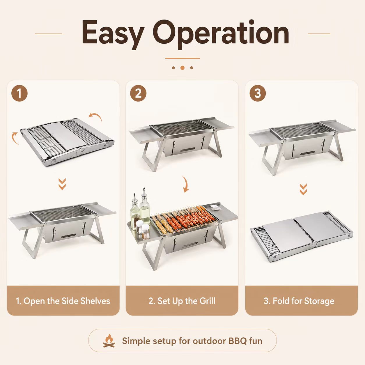 Griglia BBQ Pieghevole in Acci - Camp Grill Portable Folding recensione e prezzo